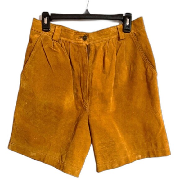 Pants - Gantos Vintage Women's Genuine Suede Bermuda Shorts size 11/12 Pleated Lined